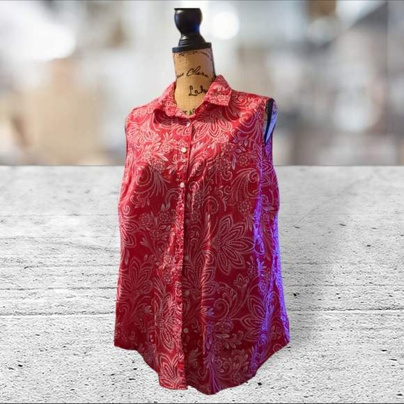 St John's bay bandana print sleeveless top size 1X - Picture 10 of 15